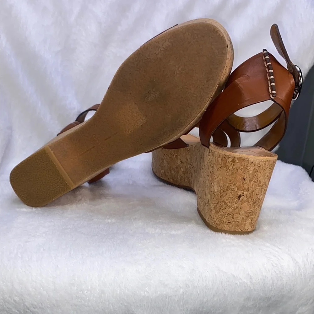 Dolce Vita Brown Platform Cork Wedge Sandals